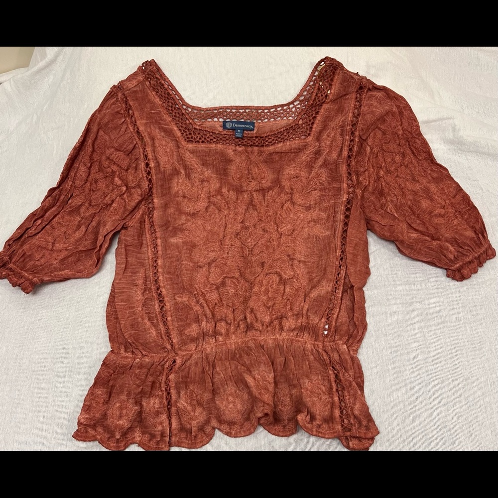 Democracy rust color blouse